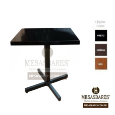 Mesa base aço preto Tampo quadrado ou Redondo de Madeira Laminado - Cod: 1961